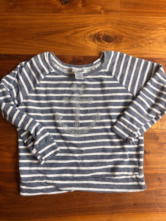 Disney Tops - Disney Navy & White Striped Anchor Pullover Sweatshirt